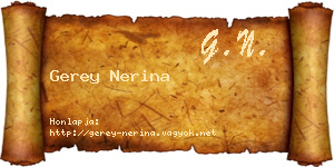 Gerey Nerina névjegykártya